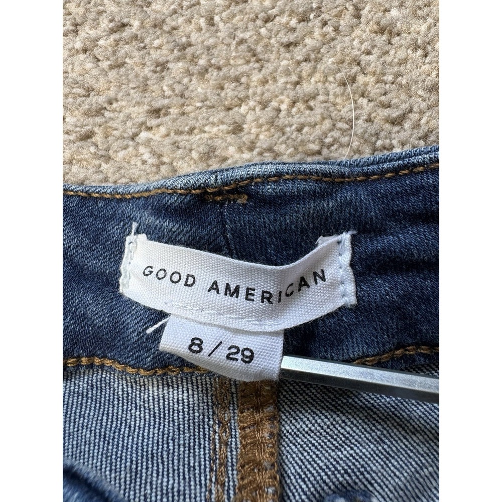 Good American Jeans Women's 8 / 29 Petite Straight High Rise Stretch Medium Wash - Picture 2 of 7